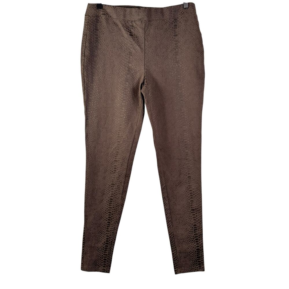 NWT Romeo & Juliet Couture Brown Snakeskin Print Stretch Skinny Pants Size M